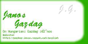 janos gazdag business card
